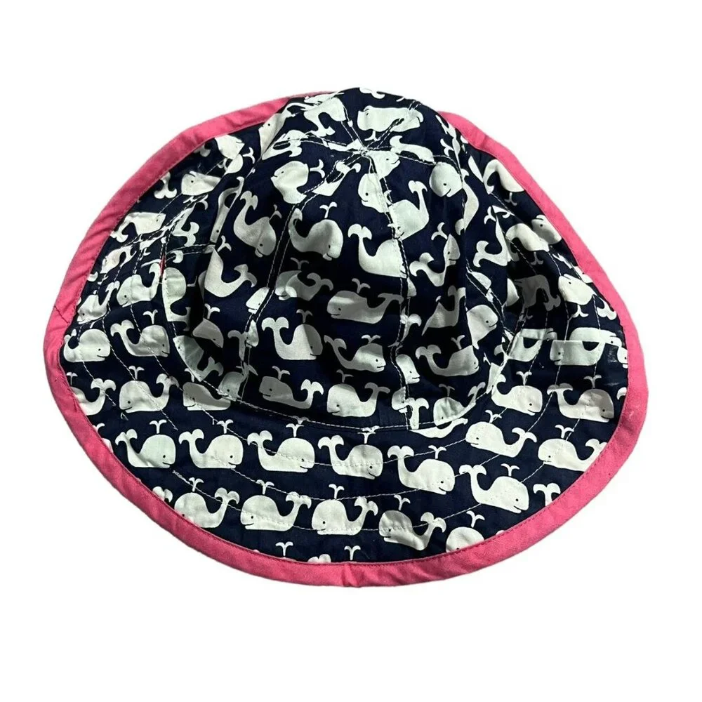 Pottery Barn Kids PBK 6-12m Reversible Whale Swim Hat Sunhat